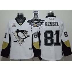 Penguins #81 Phil Kessel White Away 2017 Stanley Cup Finals Champions Stitched NHL Jersey