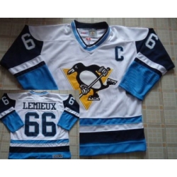 Pittsburgh Penguins #66 Mario Lemieux White CCM Throwback NHL Jerseys