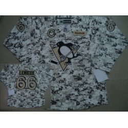 Pittsburgh Penguins #66 Mario Lemieux White Camo NHL Jerseys