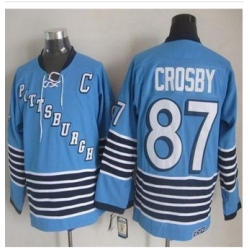 Pittsburgh Penguins #87 Sidney Crosby Light Blue CCM Throwback Stitched NHL Jersey