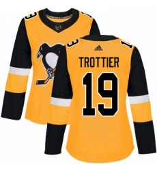 Womens Adidas Pittsburgh Penguins 19 Bryan Trottier Authentic Gold Alternate NHL Jerse 