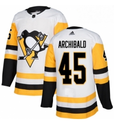 Womens Adidas Pittsburgh Penguins 45 Josh Archibald Authentic White Away NHL Jersey 