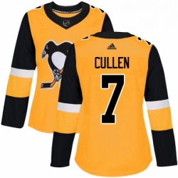 Womens Adidas Pittsburgh Penguins 7 Matt Cullen Authentic Gold Alternate NHL Jersey 