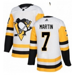 Womens Adidas Pittsburgh Penguins 7 Paul Martin Authentic White Away NHL Jersey 