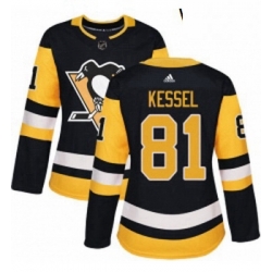 Womens Adidas Pittsburgh Penguins 81 Phil Kessel Authentic Black Home NHL Jersey 