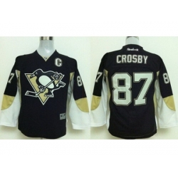 Kids Pittsburgh Penguins 87 Sidney Crosby Black NHL Jerseys