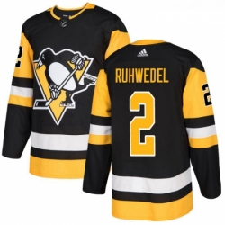 Youth Adidas Pittsburgh Penguins 2 Chad Ruhwedel Authentic Black Home NHL Jersey 