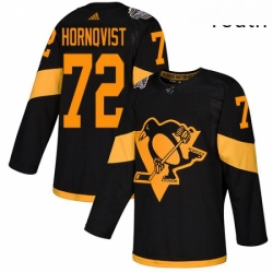 Youth Adidas Pittsburgh Penguins 72 Patric Hornqvist Black Authentic 2019 Stadium Series Stitched NHL Jersey 