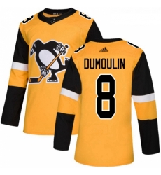 Youth Adidas Pittsburgh Penguins 8 Brian Dumoulin Authentic Gold Alternate NHL Jersey 