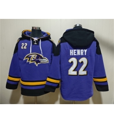 Men Baltimore Ravens 22 Derrick Henry Ageless Must Have Lace Up Pullover Hoodie