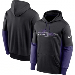 Men Baltimore Ravens Black Color Block Fleece Performance Pullover Hoodie