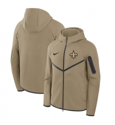 Men New Orleans Saints Tan Tech Fleece Full Zip Windrunner Hoodie