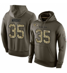 NFL Nike Baltimore Ravens 35 Shareece Wright Green Salute To Service Mens Pullover Hoodie