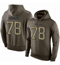 NFL Nike Baltimore Ravens 78 Austin Howard Green Salute To Service Mens Pullover Hoodie