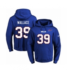 Football Mens Buffalo Bills 39 Levi Wallace Royal Blue Name Number Pullover Hoodie