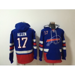 Men Nike Buffalo Bills Josh Allen 17 NFL Winter Thick Hoodie