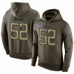 NFL Nike Buffalo Bills 52 Preston Brown Green Salute To Service Mens Pullover Hoodie