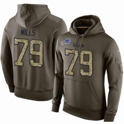 NFL Nike Buffalo Bills 79 Jordan Mills Green Salute To Service Mens Pullover Hoodie