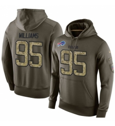 NFL Nike Buffalo Bills 95 Kyle Williams Green Salute To Service Mens Pullover Hoodie