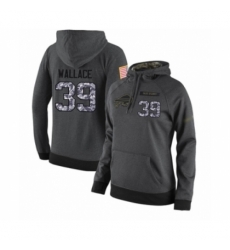 Football Womens Buffalo Bills 39 Levi Wallace Stitched Black Anthracite Salute to Service Player Performance Hoodie