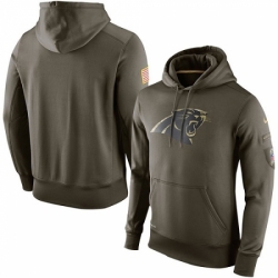 NFL Mens Carolina Panthers Nike Olive Salute To Service KO Performance Hoodie