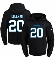 NFL Mens Nike Carolina Panthers 20 Kurt Coleman Black Name Number Pullover Hoodie