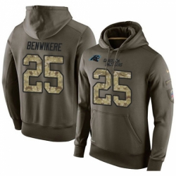 NFL Nike Carolina Panthers 25 Bene Benwikere Green Salute To Service Mens Pullover Hoodie