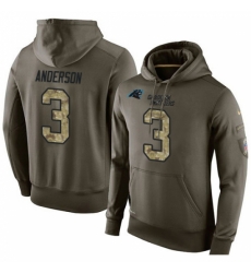 NFL Nike Carolina Panthers 3 Derek Anderson Green Salute To Service Mens Pullover Hoodie