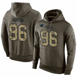 NFL Nike Carolina Panthers 96 Wes Horton Green Salute To Service Mens Pullover Hoodie