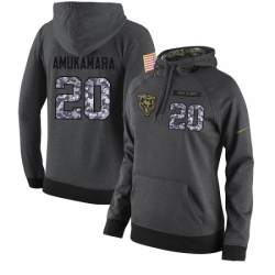 NFL Womens Nike Chicago Bears 20 Prince Amukamara Stitched Black Anthracite Salute to Service Player Performance Hoodie