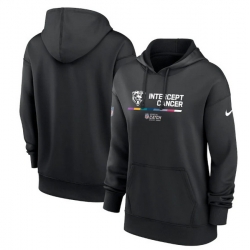 Women Chicago Bears 2022 Black NFL Crucial Catch Therma Performance Pullover Hoodie