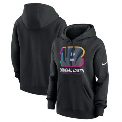 Women Cincinnati Bengals Black 2024 Crucial Catch Club Pullover Hoodie