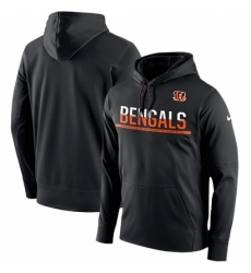 NFL Mens Cincinnati Bengals Nike Black Sideline Circuit Pullover Performance Hoodie