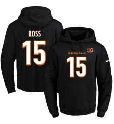 NFL Mens Nike Cincinnati Bengals 15 John Ross Black Name Number Pullover Hoodie