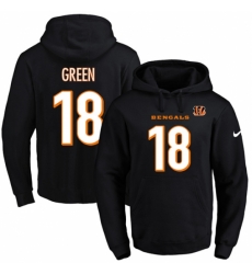 NFL Mens Nike Cincinnati Bengals 18 AJ Green Black Name Number Pullover Hoodie