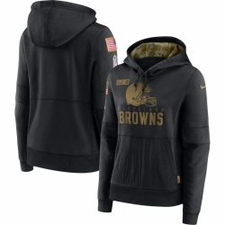 Women Cleveland Browns Nike 2020 Salute to Service Performance Pullover Hoodie Black