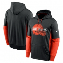 Men Cleveland Browns Black Color Block Fleece Performance Pullover Hoodie