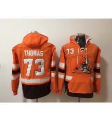 Men Nike Cleveland Browns Joe Thomas 73 NFL Winter Thick Hoodie