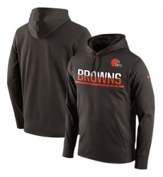 NFL Mens Cleveland Browns Nike Brown Sideline Circuit Pullover Performance Hoodie