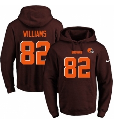 NFL Mens Nike Cleveland Browns 82 Kasen Williams Brown Name Number Pullover Hoodie