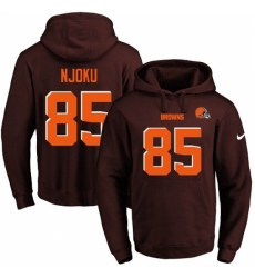 NFL Mens Nike Cleveland Browns 85 David Njoku Brown Name Number Pullover Hoodie