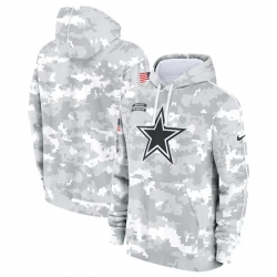 Men Dallas Cowboys 2024 Arctic Camo Salute To Service Club Fleece Pullover Stitched Hoodie