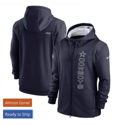 Men Dallas Cowboys Navy Full-zip Hoodie