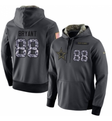 NFL Mens Nike Dallas Cowboys 88 Dez Bryant Stitched Black Anthracite Salute to Service Player Performance Hoodie