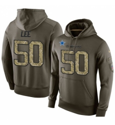 NFL Nike Dallas Cowboys 50 Sean Lee Green Salute To Service Mens Pullover Hoodie