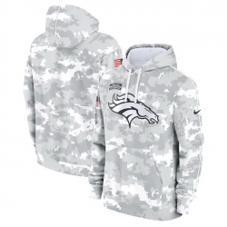 Men Denver Broncos 2024 Arctic Camo Salute To Service Club Fleece Pullover Stitched Hoodie