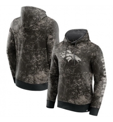 Men Denver Broncos Black Gray Blackout Tonal Pullover Hoodie