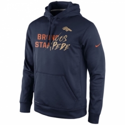 NFL Denver Broncos Nike Gold Collection KO Pullover Performance Hoodie Navy