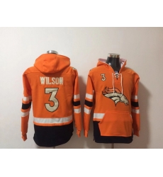 NFL Men Denver Broncos 3 Russell Wilson Stitched Hoodie