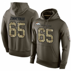 NFL Nike Denver Broncos 65 Gary Zimmerman Green Salute To Service Mens Pullover Hoodie